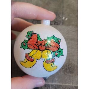 White glitter mistletoe ball ornament clog shoes xmas